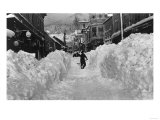 Ketchikan, Alaska - View of a Snow-Covered Front Street Posters