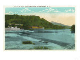 Binghamton, New York - View of Chenango River and Dam Posters