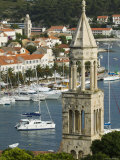 Croatia, Southern Dalmatia, Hvar Island, Hvar Town and St. Marko Church Photographic Print by Walter Bibikow