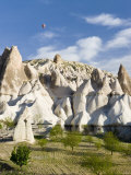 Hot Air Balloon over Rock Tufa Formaions, Love Valley, Nr Goreme, Cappadocia, Turkey Photographic Print by Gavin Hellier