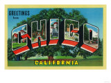 Chico, California - Large Letter Scenes Posters