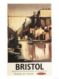 Bristol, England - Clifton Suspension Bridge and Boats British Rail Poster Posters