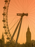 London Eye and Big Ben, South Bank, London, England Photographic Print by Alan Copson