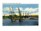 Boothbay Harbor, Maine - View of Old Shipwrecks in the Harbor Posters