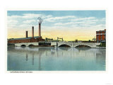Bridgeport, Connecticut - Waterfront View of the Congress Street Bridge Prints