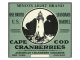 Cape Cod, Massachusetts - Minots Light Brand Cranberry Label Posters