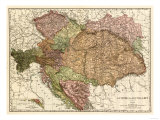 Austria-Hungary - Panoramic Map Kunstdrucke