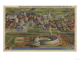 Cleveland, Ohio - Municipal Stadium and Downtown from Air Photo