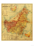 Borneo - Panoramic Map Poster