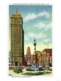 Buffalo, New York - Lafayette Square View of Liberty Bank Bldg, City Hall Posters