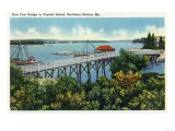 Boothbay Harbor, Maine - Capital Island New Foot Bridge View Posters