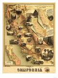 California - Panoramic Map Prints