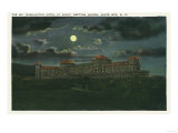 Bretton Woods, New Hampshire - Exterior View of Mt Washington Hotel at Night Prints