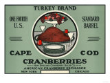 Cape Cod, Massachusetts - Turkey Brand Cranberry Label Photo