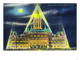 Hartford, Connecticut - Exterior View of the State Capitol Building at Night Art