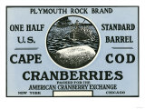Cape Cod, Massachusetts - Plymouth Rock Brand Cranberry Label Posters
