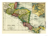 Central America - Panoramic Map - Poster Central America - Panoramic Map - Poster