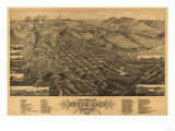 Montana - Panoramic Map of Butte Photo