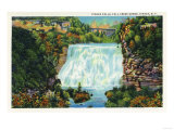 Ithaca, New York - Fall Creek Gorge View, Ithaca Falls Scene Posters