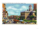 Hartford, Connecticut - Main Street View of State Street and Old State House Prints
