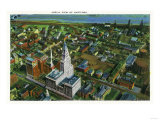 Hartford, Connecticut - Aerial View of the City Prints