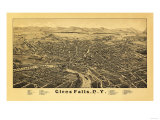 Glens Falls, New York - Panoramic Map Posters