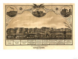Battle Creek, Michigan - Panoramic Map Prints