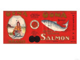 Oona Brand Salmon Label - Doyhop, Alaska Photo