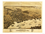 Jacksonville, Florida - Panoramic Map Prints