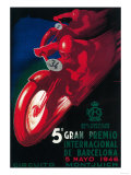 Barcelona, Spain - 5 Gran Premio International Motorcycle Poster Posters