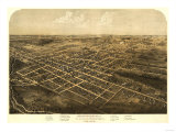 Coldwater, Michigan - Panoramic Map Photo