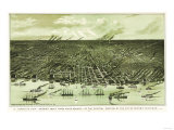 Detroit, Michigan - Panoramic Map Prints