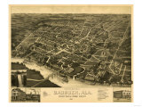 Gadsden, Alabama - Panoramic Map Posters