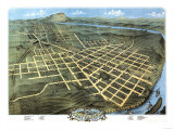 Chattanooga, Tennessee - Panoramic Map Prints