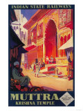 India - Muttra Krishna Temple Travel Poster Julisteet India - Muttra Krishna Temple Travel Poster Julisteet