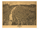 Elgin, Illinois - Panoramic Map Posters