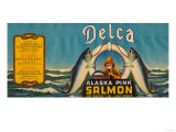 Delca Brand Salmon Label - Seattle, WA Posters