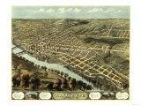 Lafayette, Indiana - Panoramic Map Photo
