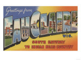 Eau Claire, Wisconsin - Large Letter Scenes Posters