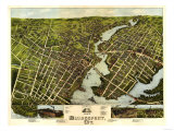 Bridgeport, Connecticut - Panoramic Map Prints