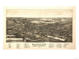 Bellevue, Ohio - Panoramic Map Posters