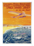 Brittany, France - View of Float Planes in Air and Water Poster Prints