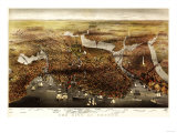 Boston, Massachusetts - Panoramic Map Fotografía