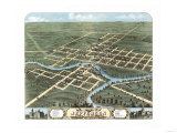 Jefferson, Wisconsin - Panoramic Map Posters