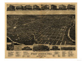 Fort Worth, Texas - Panoramic Map Prints