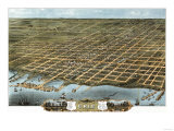 Erie, Pennsylvania - Panoramic Map Posters