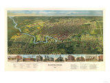Houston, Texas - Panoramic Map Prints