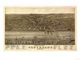 Cleveland, Ohio - Panoramic Map Posters