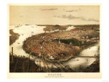 Boston, Massachusetts - Panoramic Map Prints