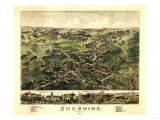 Cheshire, Connecticut - Panoramic Map Art